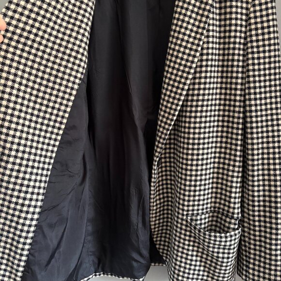 Vintage 100% wool Black and White Checkered Blazer - Picture 5 of 12